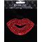Large Stone Motif Applique Red Lips | 3.5in
