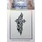 Jeweled Tattoo Flared Cross w Flourishes | Silver Glitter & Blue