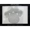 Rhinestone Applique Icon Paw Print | 4x5in | Clear & Silver