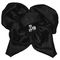 Fluerettes Satin Flower w Rhinestones Black