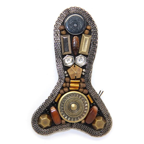 Applique w Colorful Stones & Beads | Rounded Y