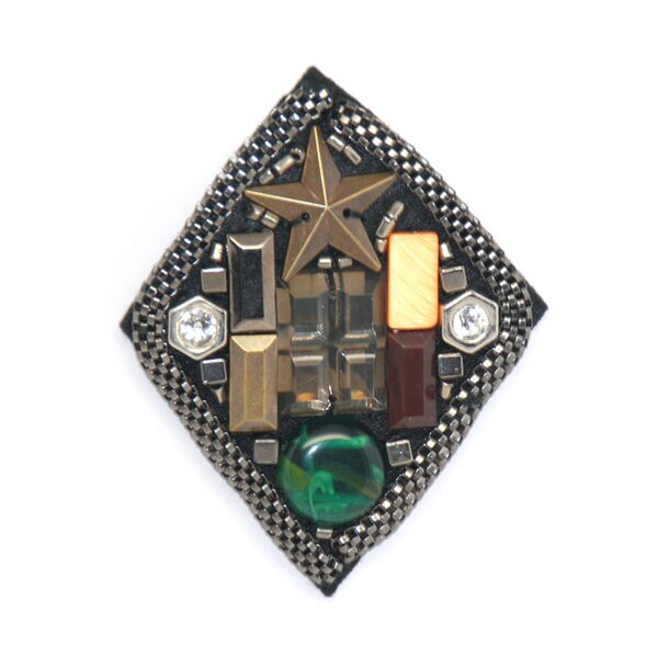 Applique w Colorful Stones & Beads | Diamond