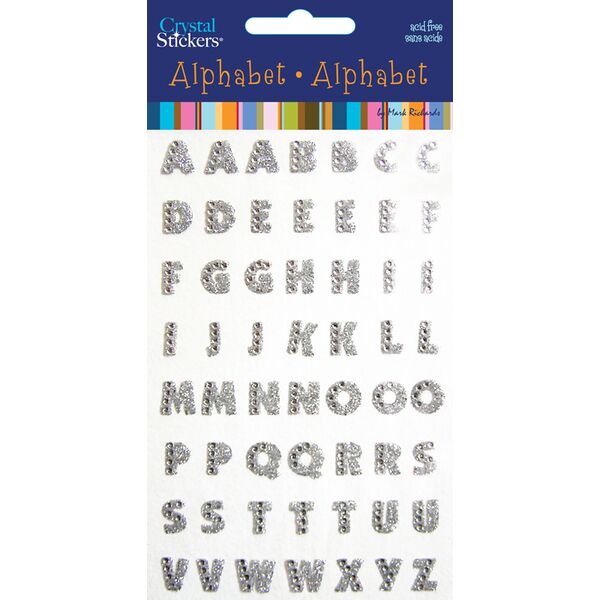 Rhinestone & Glitter Alpha Silver Small