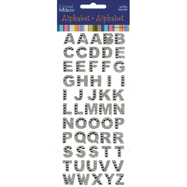 Rhinestone & Glitter Alpha Silver Large