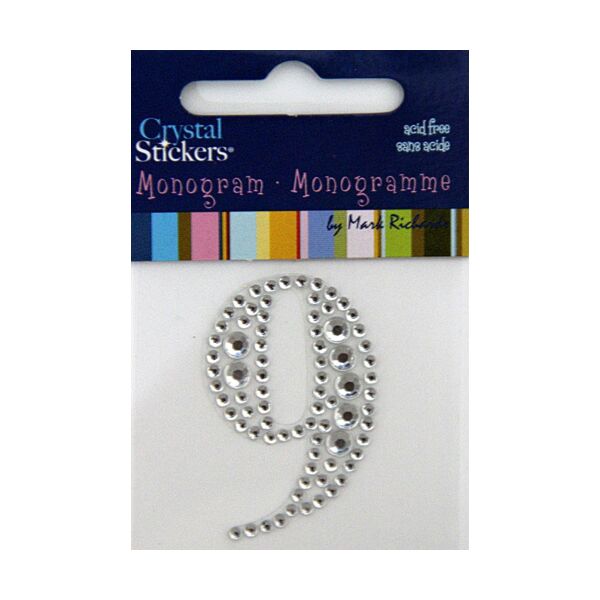 Rhinestone Monogram Clear 9