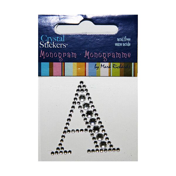 Rhinestone Monogram Clear A
