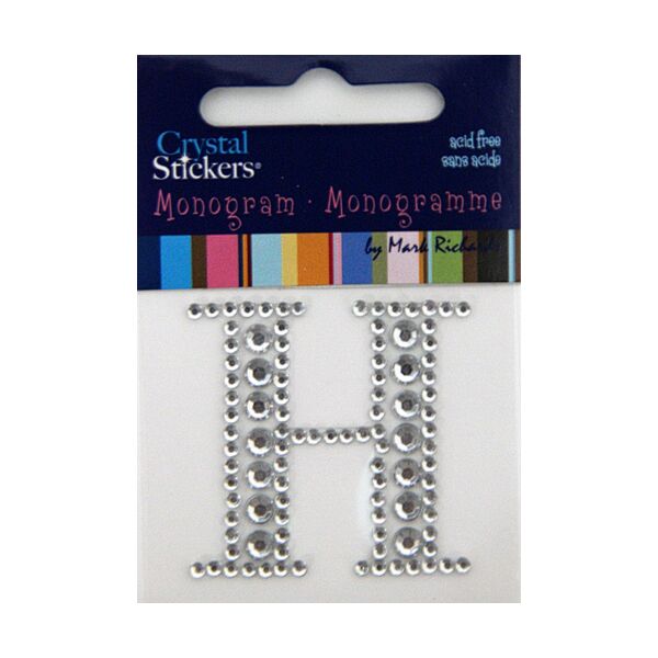 Rhinestone Monogram Clear H