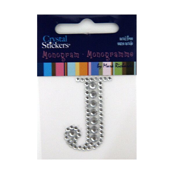 Rhinestone Monogram Clear J