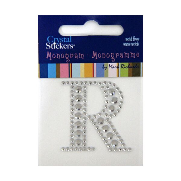 Rhinestone Monogram Clear R