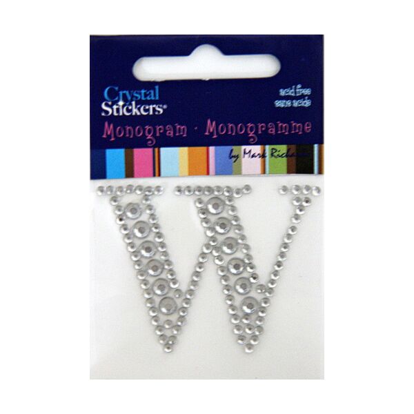 Rhinestone Monogram Clear W