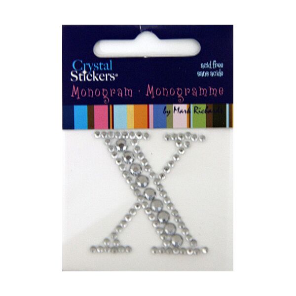 Rhinestone Monogram Clear X