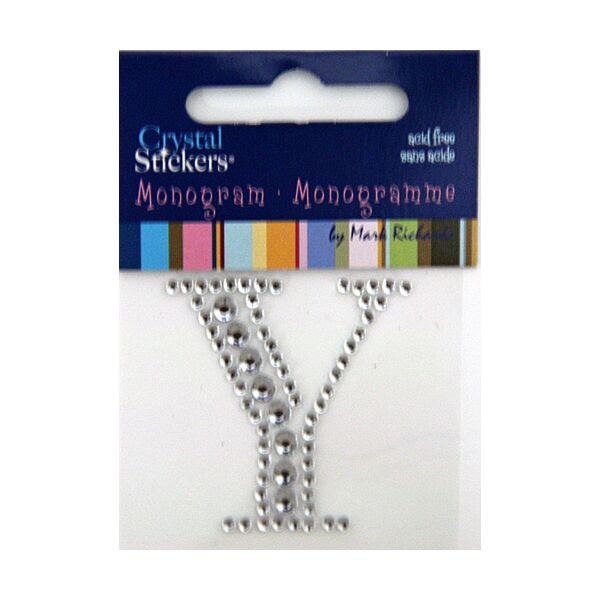 Rhinestone Monogram Clear Y