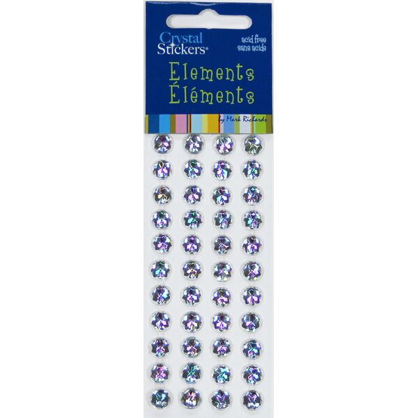 Iridescent Rhinestone Stickers 8mm Clear