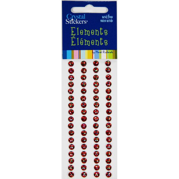 Iridescent Rhinestone Stickers 5mm Red