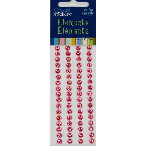 Iridescent Rhinestone Stickers 5mm Hot Pink