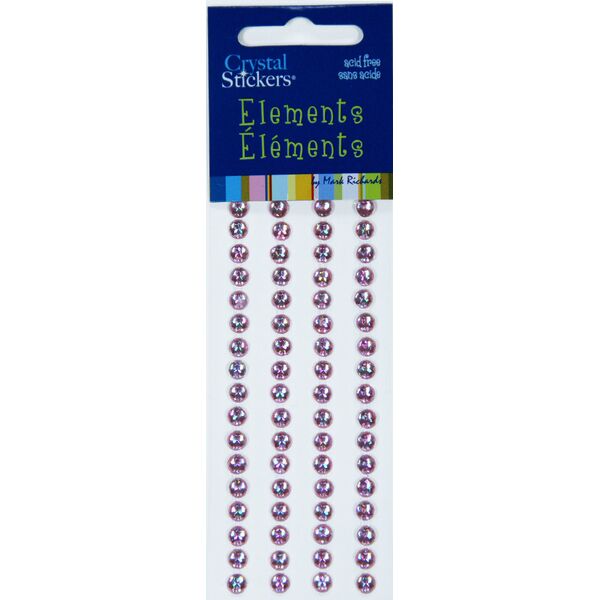 Iridescent Rhinestone Stickers 5mm Light Pink