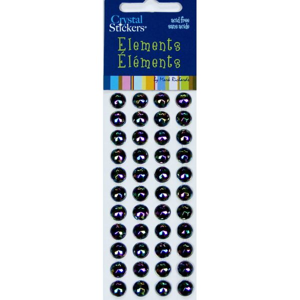 Iridescent Rhinestone Stickers 8mm Black