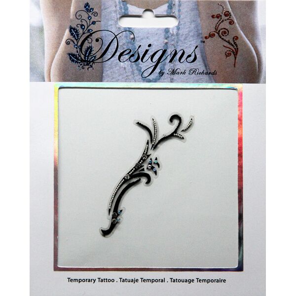 Jeweled Tattoo Small Flourish | Blue & Silver