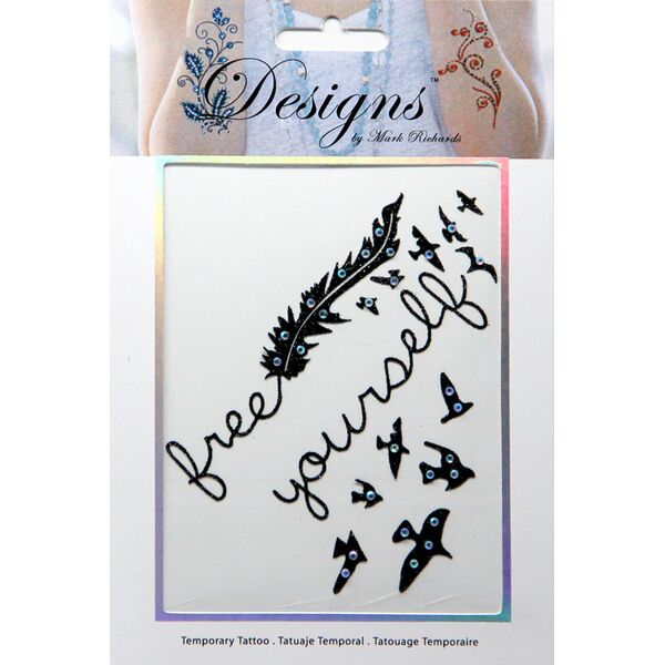 Jeweled Tattoo Free Yourself Flock of Birds | Blue
