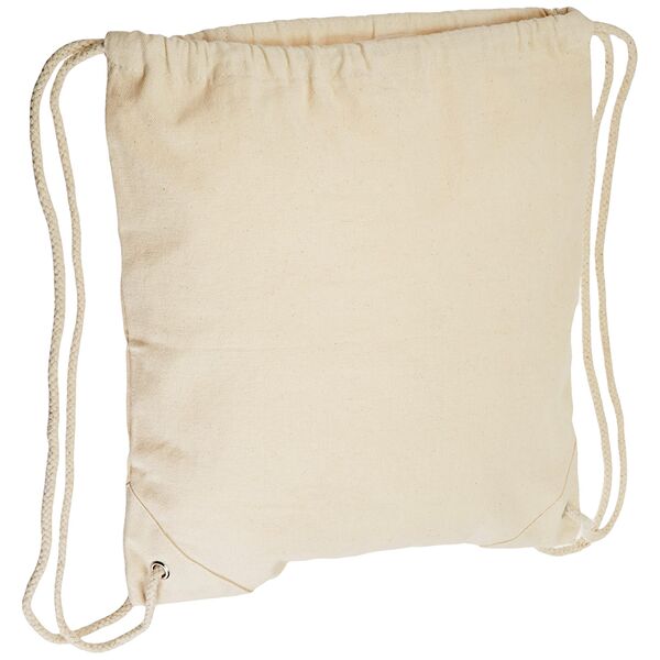 Canvas Drawstring Backpack 14.5x13.5in | Natural