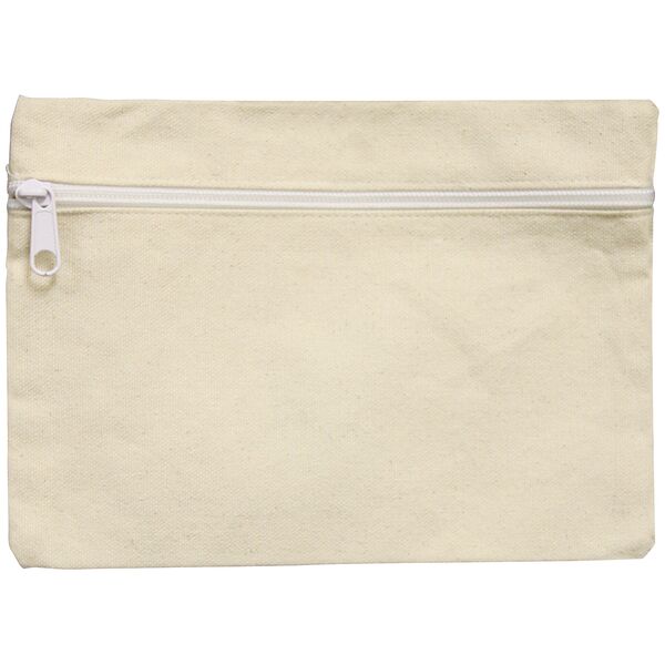 Canvas Zippered Cosmetic Bag 6x9in | Natural