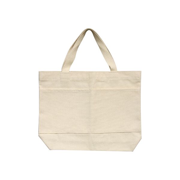 Canvas Pocket Tote 13.5x11.5x2in | Natural