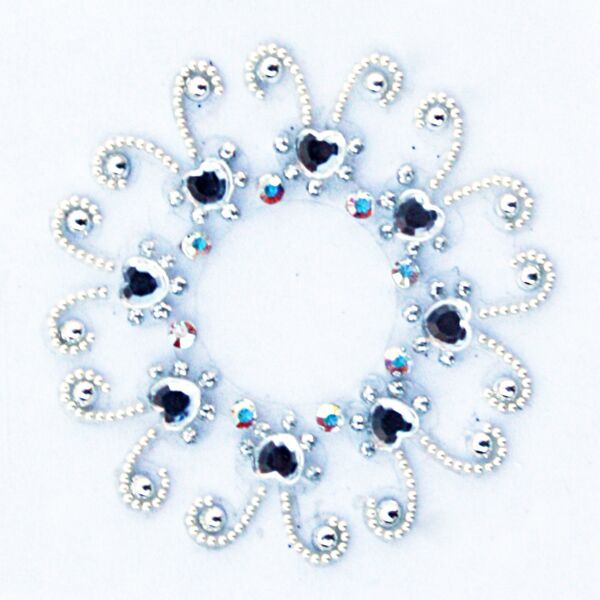 Jewelry Round w Swirls Clear Silver