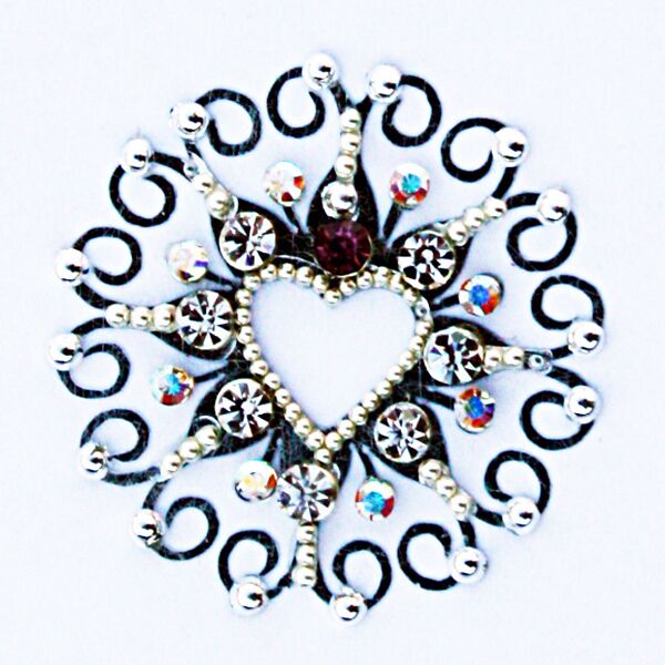 Jewelry Silver Heart Design Lavender Stone