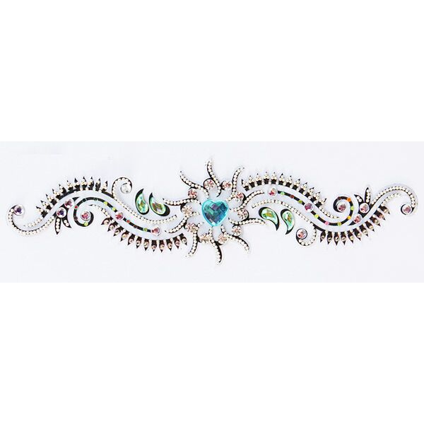 Jewelry Long Strip Teal Heart in Middle Black Tape