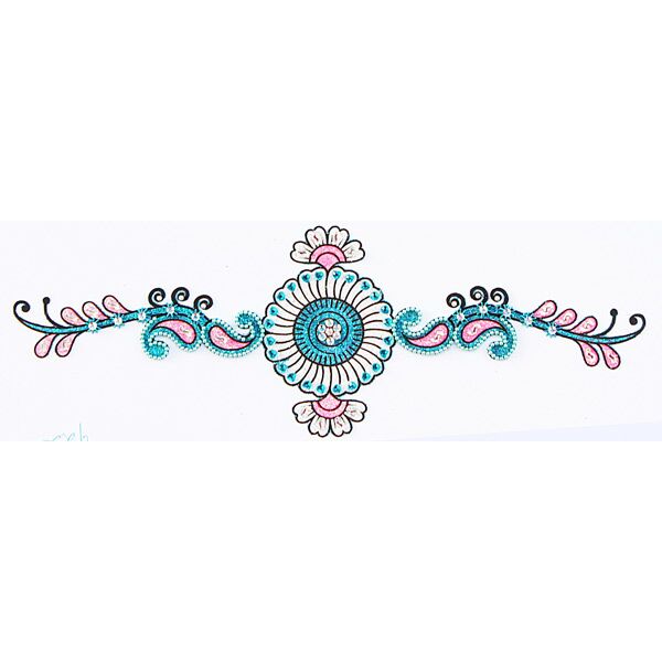 Jewelry Long Strip Teal Lt Pink Circle Design