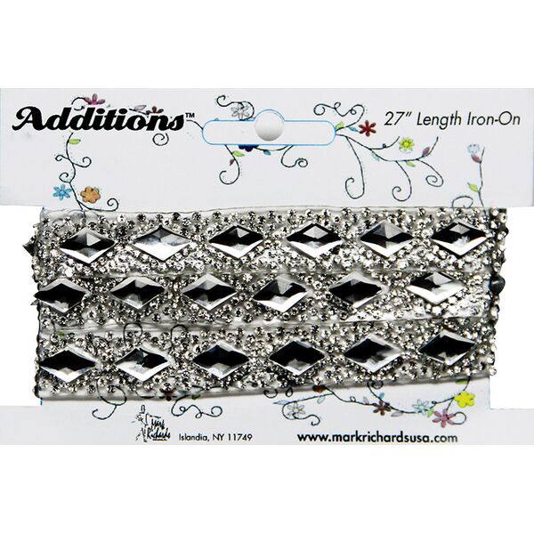 Rhinestone Applique Strip Diamond Pattern | 27in