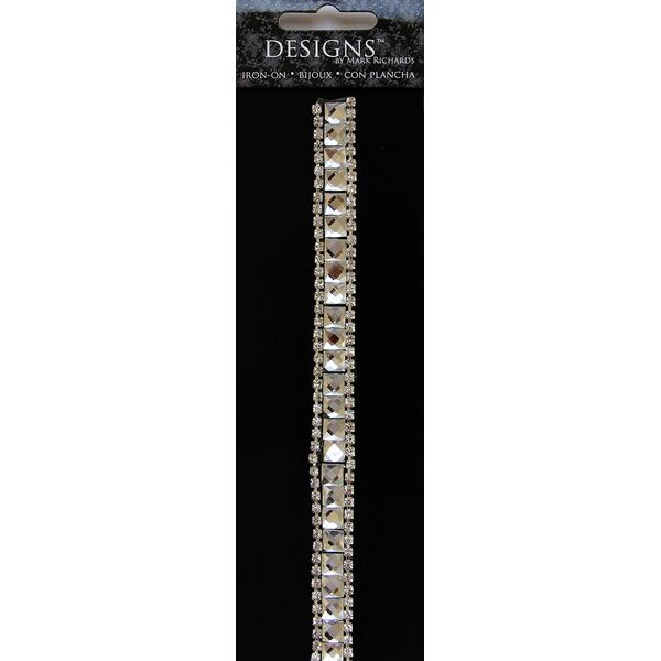 Rhinestone Applique Strip Square Stones | 12in