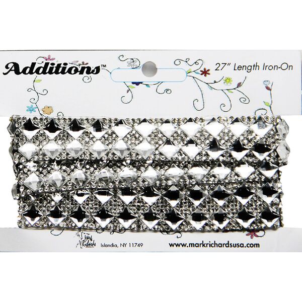 Rhinestone Applique Strip Square Diamond Pattern | 27in