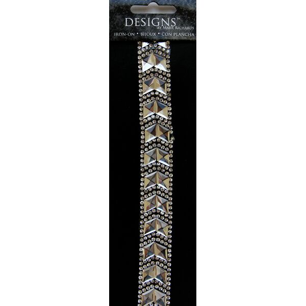 Rhinestone Applique Strip Diamond Chevron | 12in