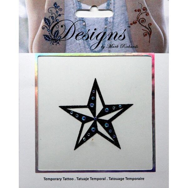 Jeweled Tattoo Dimensional Star | Blue