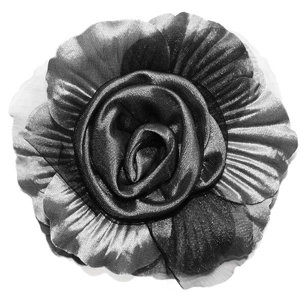 Fluerettes Satin Flower w Tulle Grey