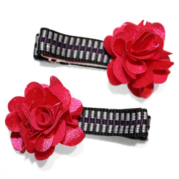 Fluerettes Flower Barrettes Hot Pink