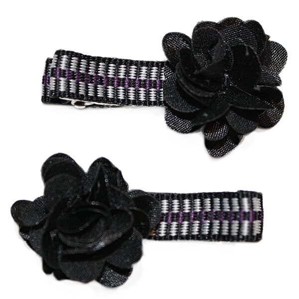 Fluerettes Flower Barrettes Black