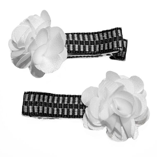 Fluerettes Flower Barrettes White